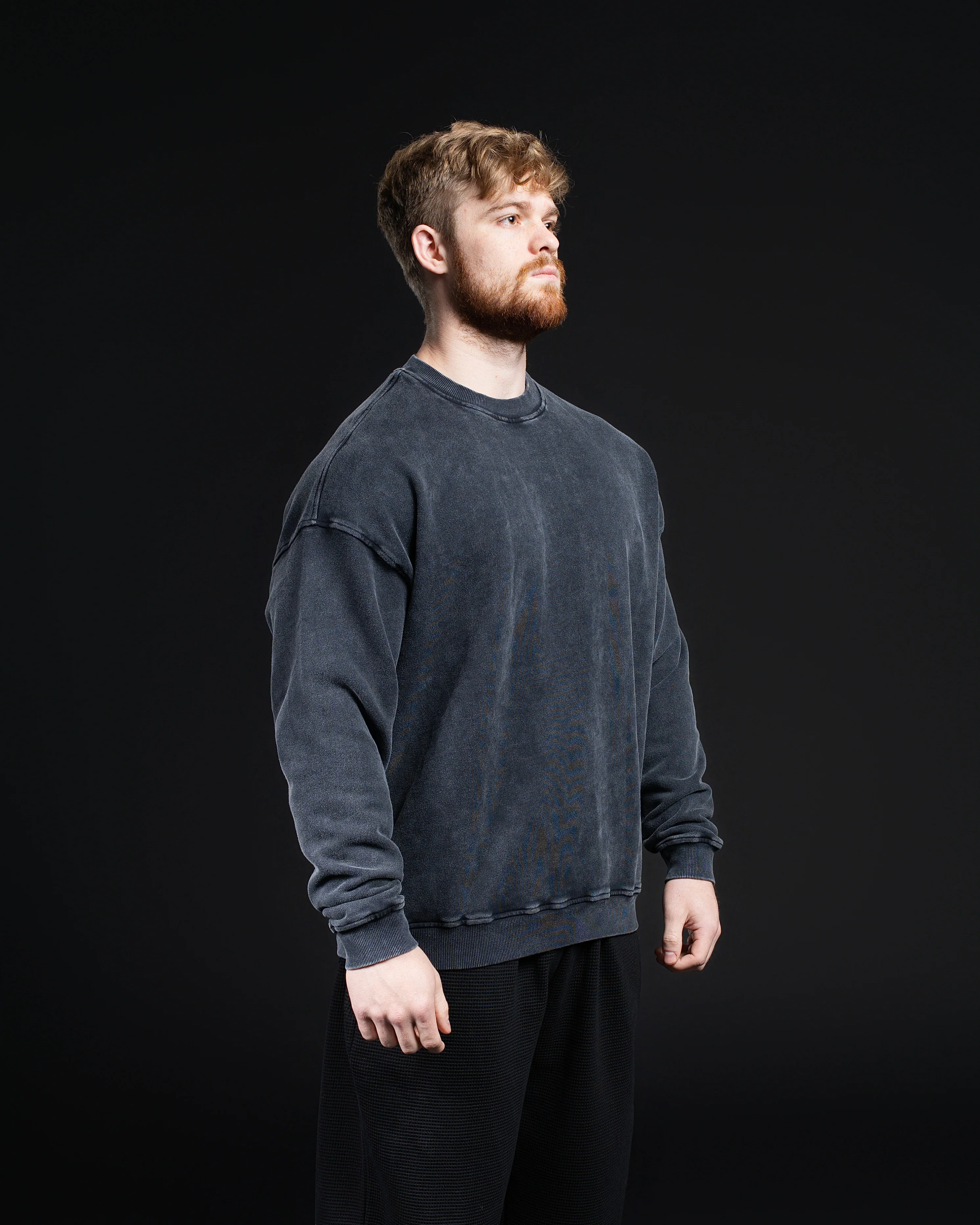 CLEARANCE Blank Acid Wash Crew Neck 100% Cotton - Image 3
