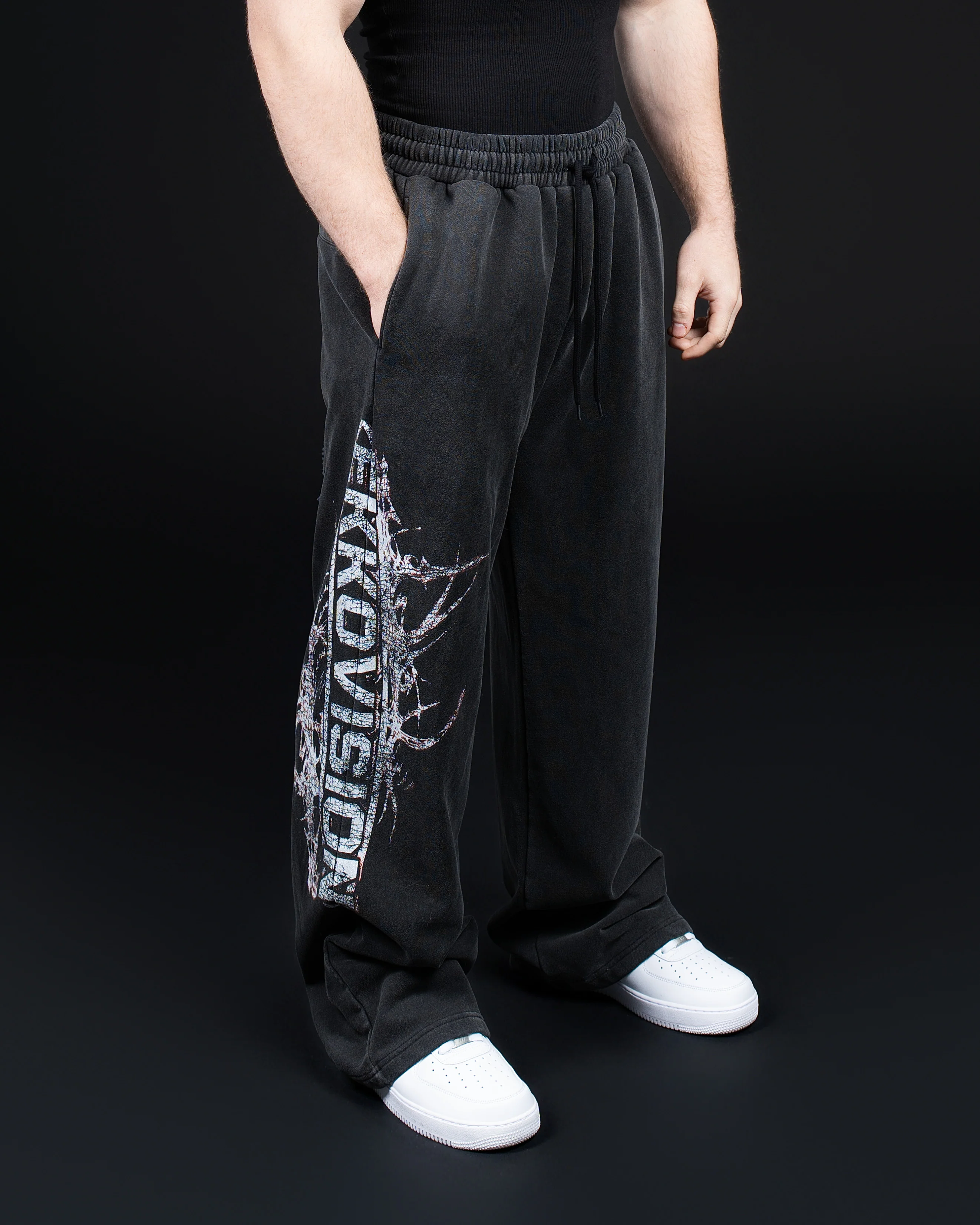 Oversized Acid Wash Fleece Sweatpants - Image 4