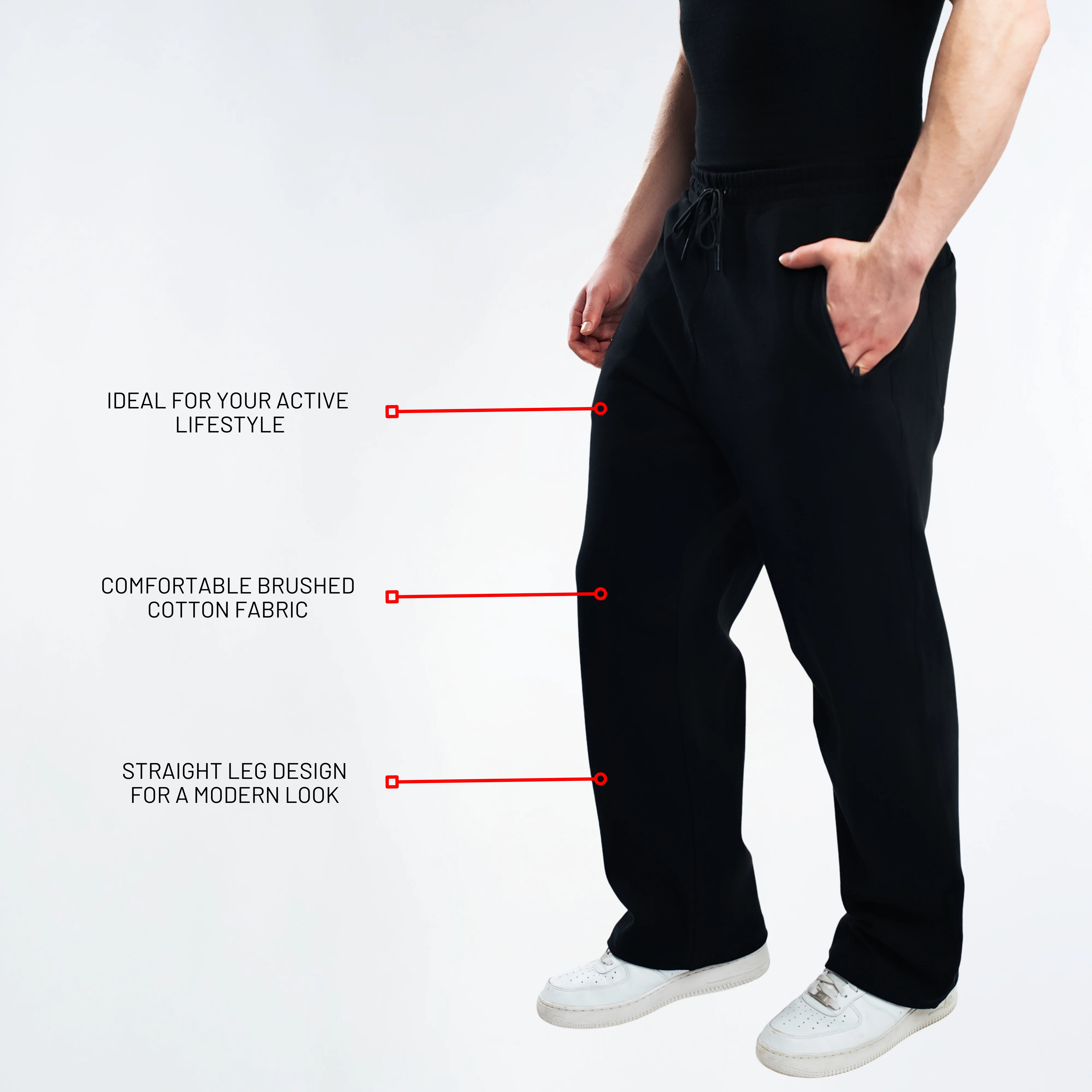 Brushed Cotton Straight Leg Jogger - Image 4