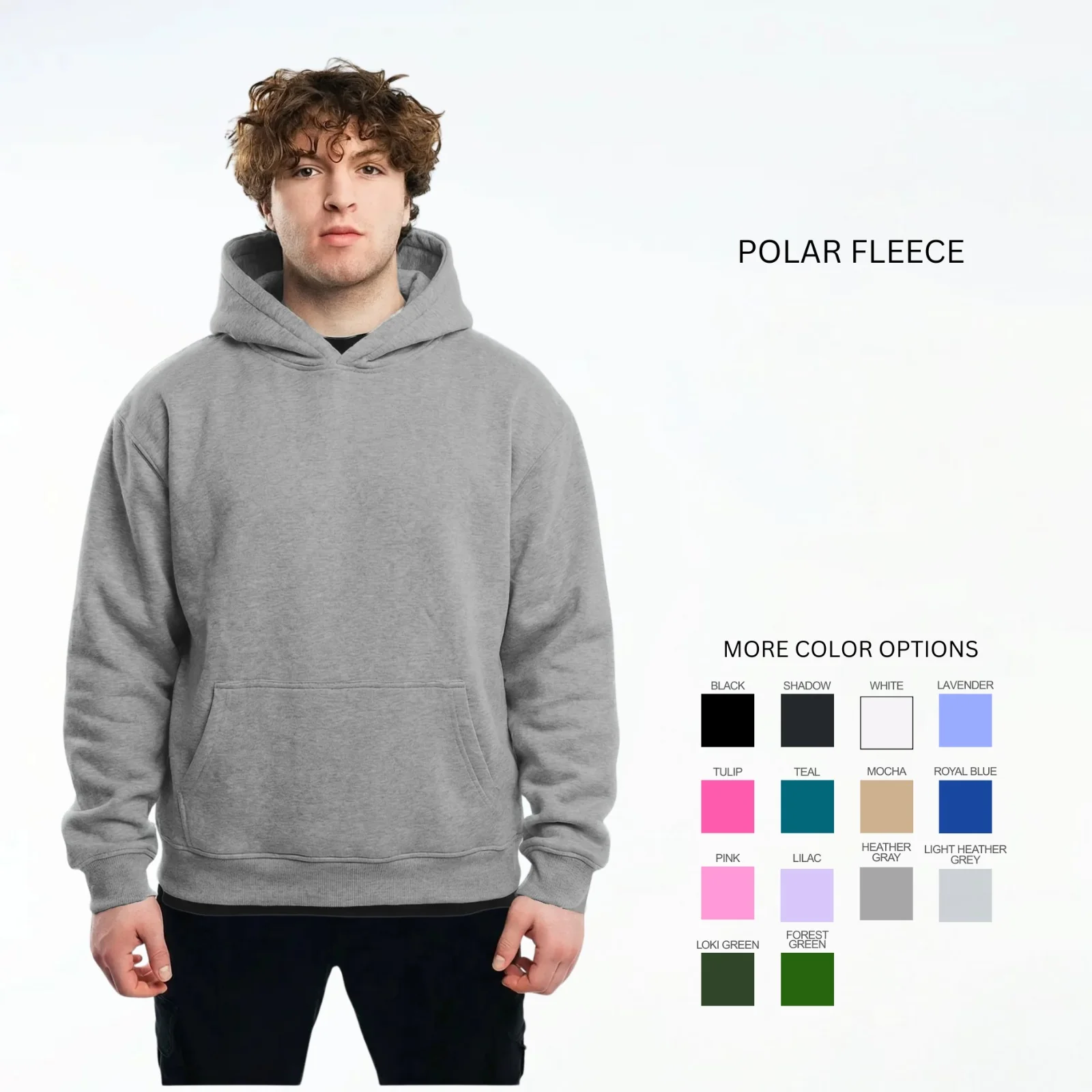 CLEARANCE Blank Polar Fleece Hoodie 380 GSM