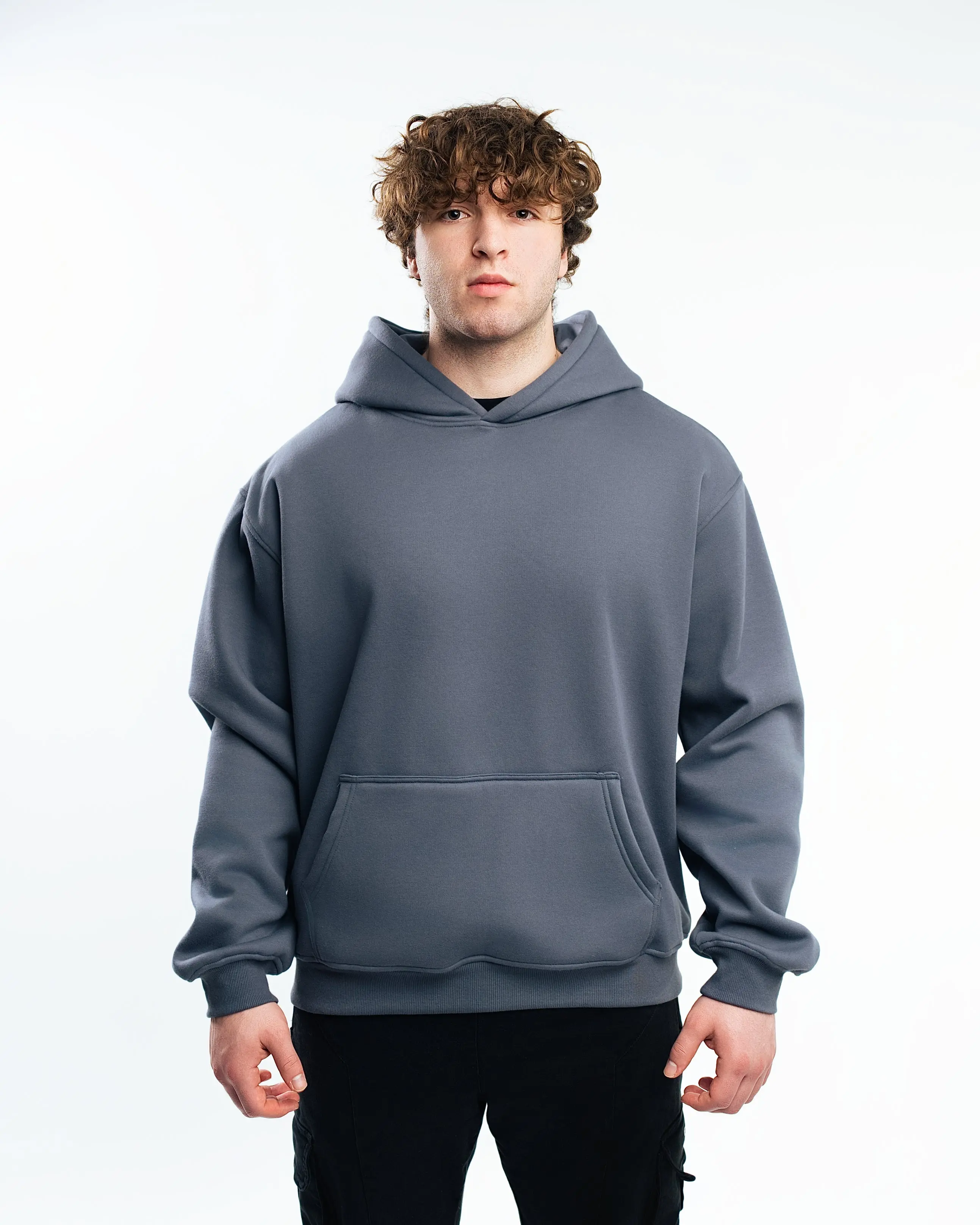CLEARANCE Blank Polar Fleece Hoodie 380 GSM - Image 5