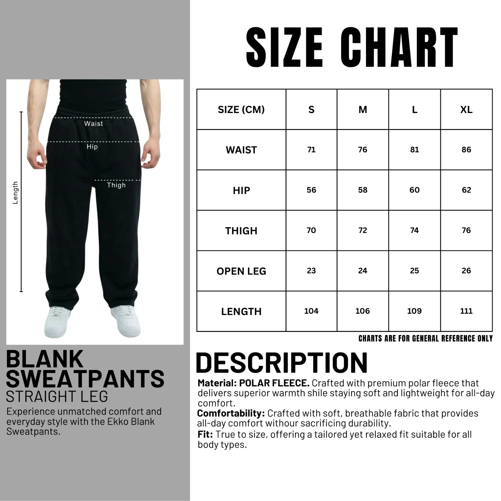 CLEARANCE Polar Fleece Blank (Straight Leg) Sweatpants - Image 3