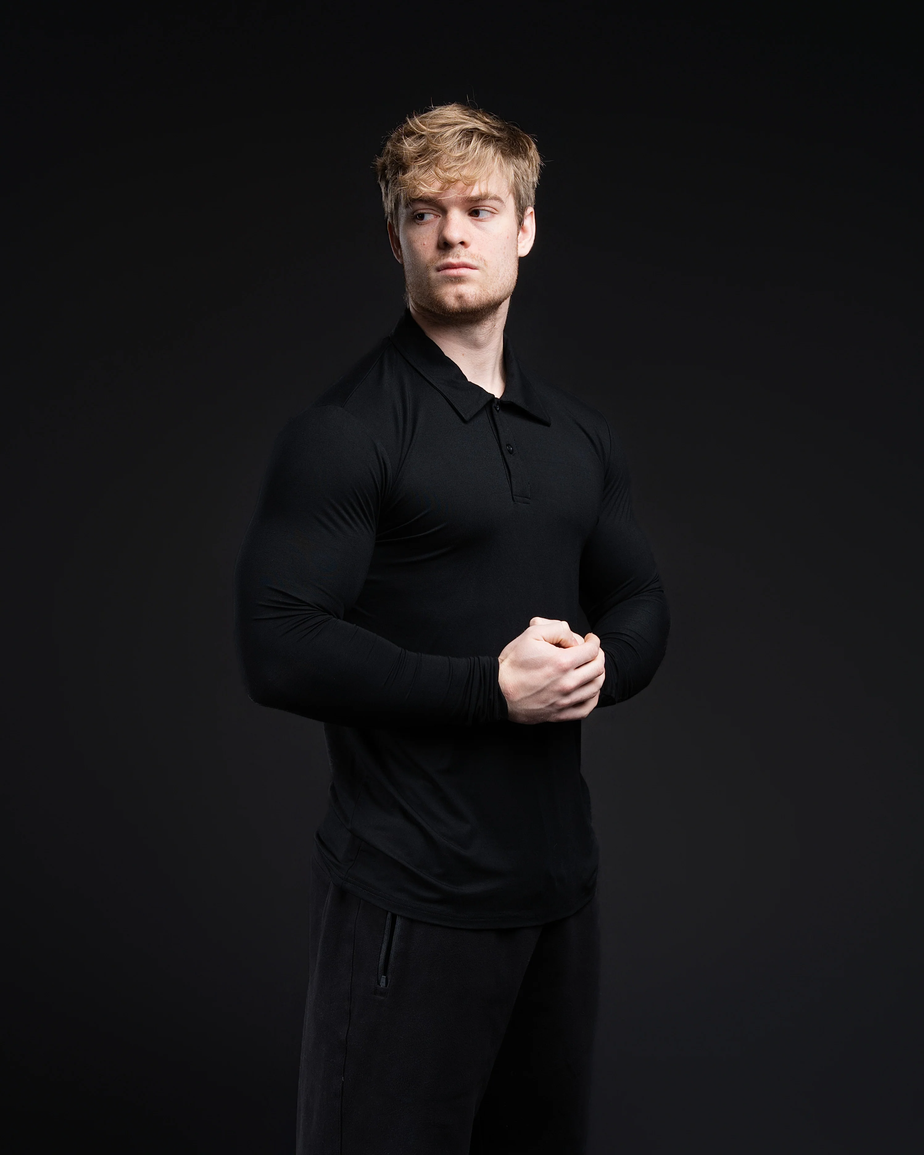 CLEARANCE Long Sleeve Blank Polo - Image 4