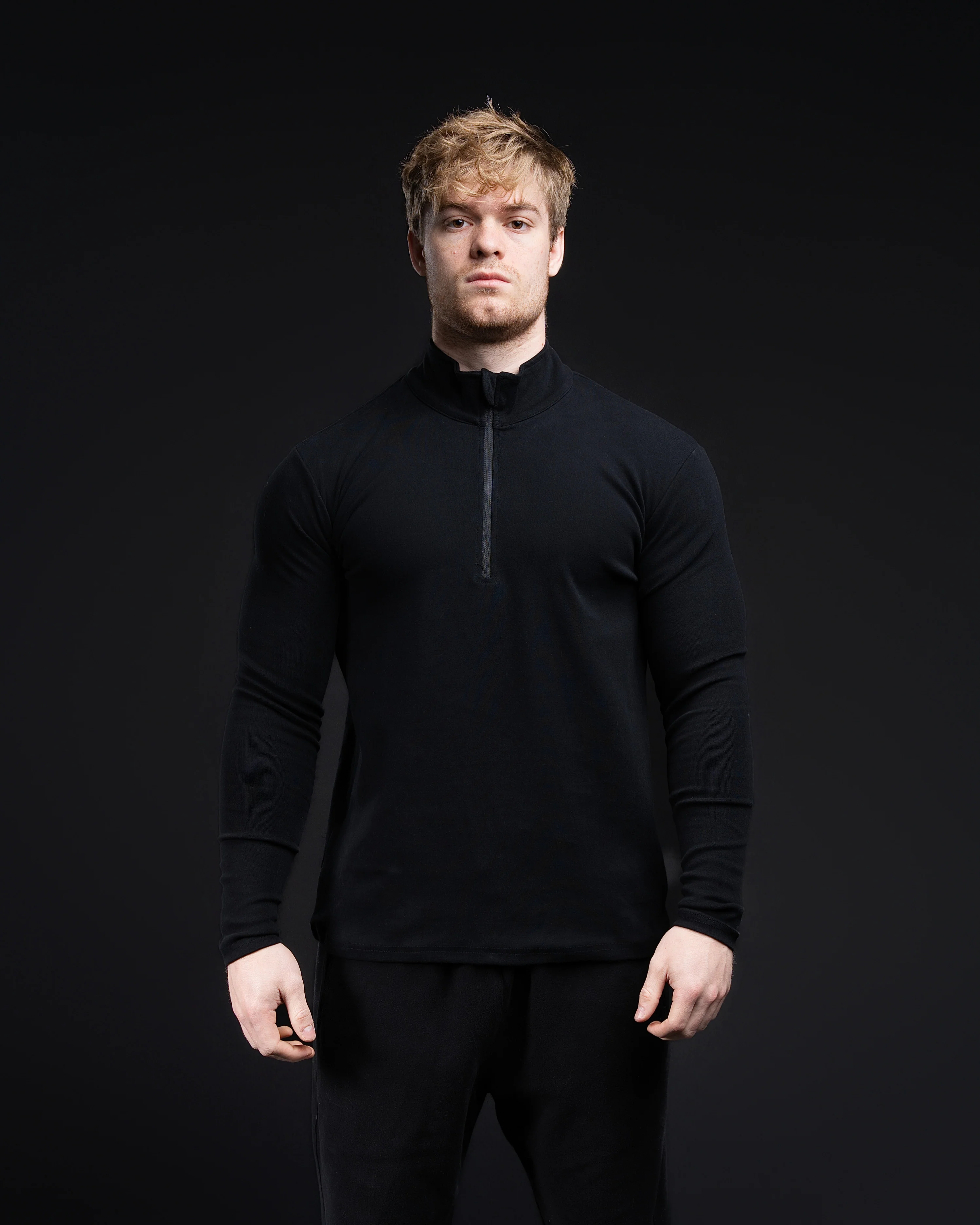 CLEARANCE Essential Brushed Cotton 1/4 Zip - Image 2