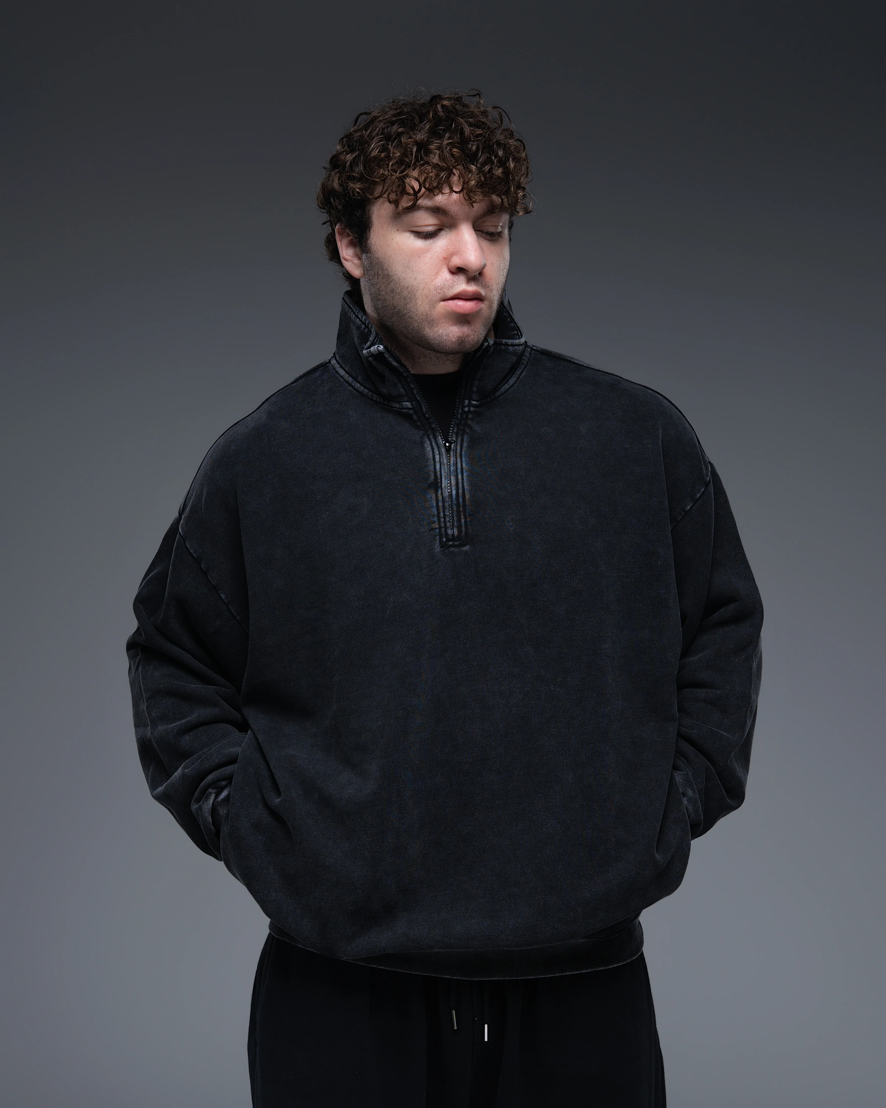 Oversized Terry Cotton Quarter Zip 100% Cotton - Image 4